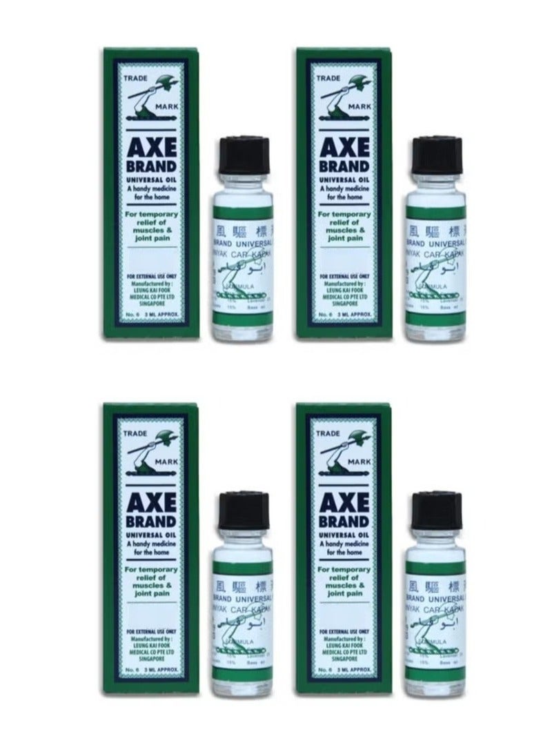 Axe 4Pcs Universal Oil For Temporary Relief Of Muscles & Joint Pain 3ml - Image 1